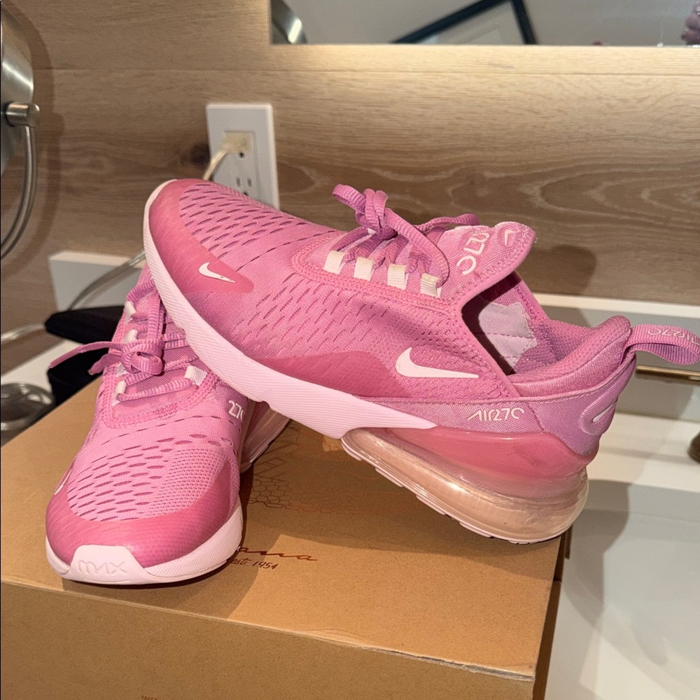 Youth Pink Air Max 270 React Sneakers
